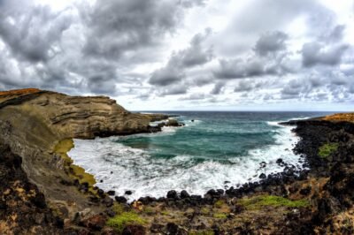 Photographs in the Field Above Green Sands Beach Hawaii